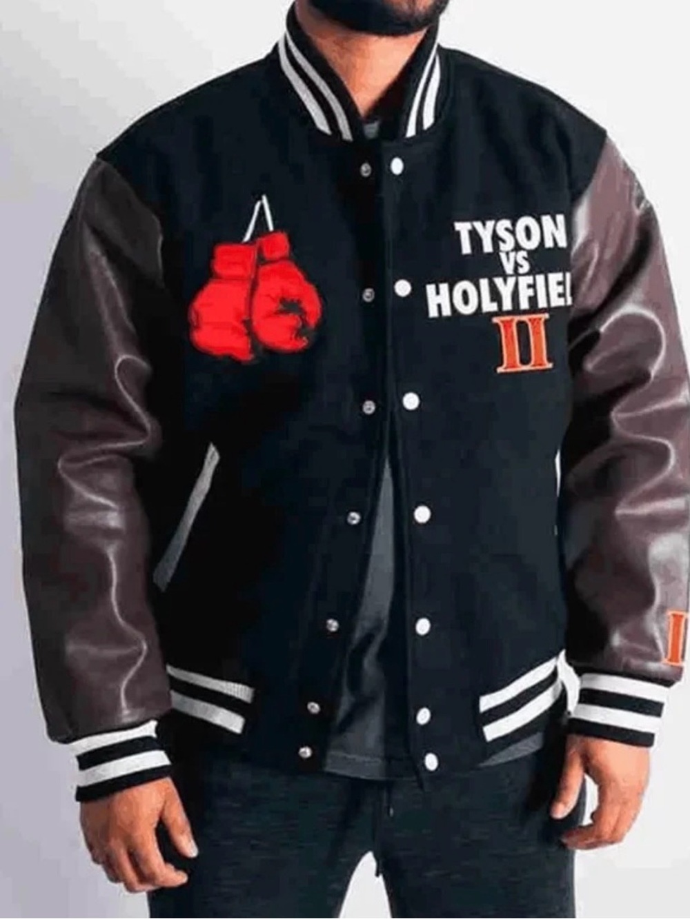 Headgear Tyson vs Holyfield III Varsity Jacket